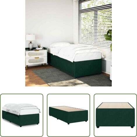Letto con doghe -  Giroletto senza Materasso Verde Scuro 90x190 cm in Velluto