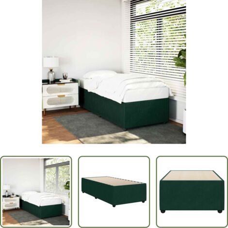 Letto con doghe -  Giroletto senza Materasso Verde Scuro 90x200 cm in Velluto