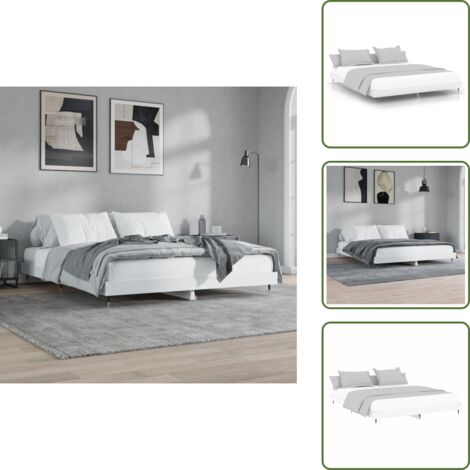 Letto con doghe in compensato - vidaXL Giroletto Bianco 200x200 cm in Legno Multistrato - Letto bianco