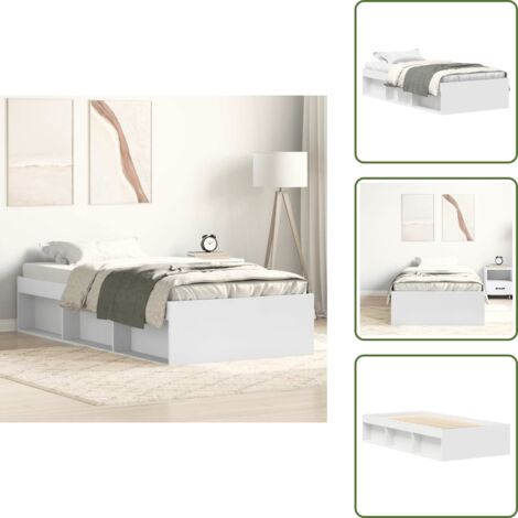 Letto con doghe in compensato - vidaXL Giroletto Bianco 90x200 cm - Letto in legno