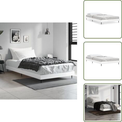 Letto con doghe in compensato - vidaXL Giroletto Bianco Lucido 90x200 cm in Legno Multistrato - Letto con materiale resistente