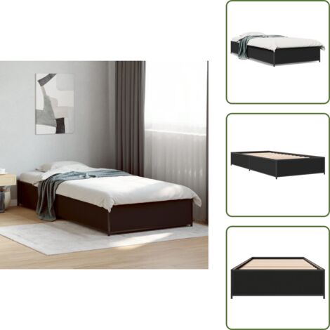 Letto con doghe in compensato - vidaXL Giroletto Nero 75x190 cm in Legno Multistrato e Metallo - Letto nero
