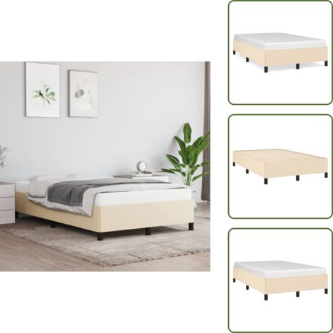 Letto con doghe in compensato - vidaXL Giroletto senza Materasso Crema 120x190cm in Tessuto - Letto con gommapiuma