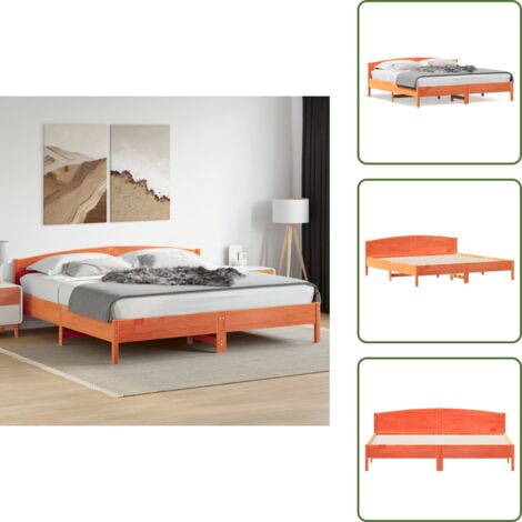 Letto con doghe in compensato - vidaXL Giroletto senza Materasso Marrone Cera 200x200 cm Legno di Pino - Letto in pino