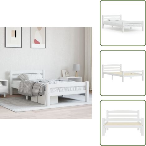 Letto con doghe - vidaXL Dormeuse Estraibile senza Materasso Bianca Legno Pino 100x200cm - Letto moderno