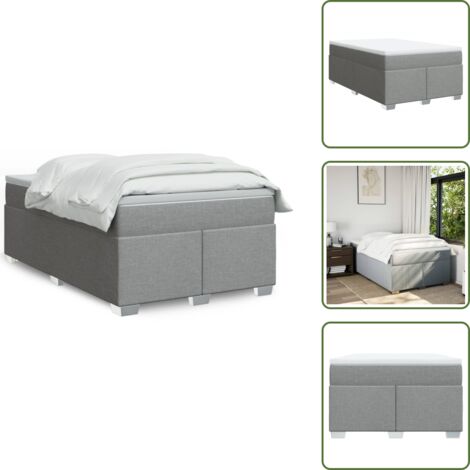 Letto con doghe - vidaXL Giroletto a Molle con Materasso Grigio Chiaro 120x190cm Tessuto - Materasso morbido