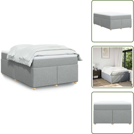 Letto con doghe - vidaXL Giroletto a Molle con Materasso Grigio Chiaro 120x190cm Tessuto - Materasso morbido