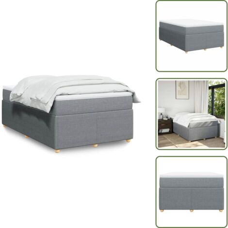 Letto con doghe - vidaXL Giroletto a Molle con Materasso Grigio Chiaro 120x190cm Tessuto - Materasso morbido