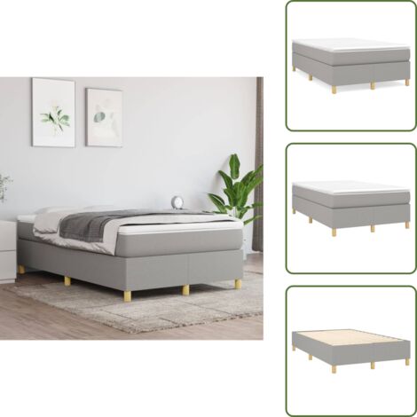 Letto con doghe - vidaXL Giroletto a Molle con Materasso Grigio Chiaro 120x200cm Tessuto - Letto con coprimaterasso