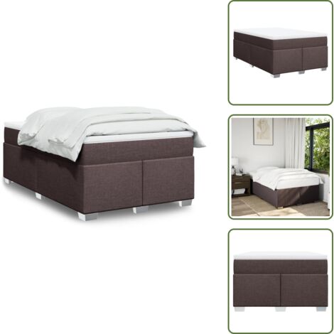 Letto con doghe - vidaXL Giroletto a Molle con Materasso Marrone Scuro 120x190cm Tessuto - Letto con piedi in legno