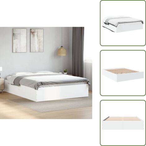 Letto con doghe - vidaXL Giroletto Bianco 150x200 cm in Legno Multistrato - Letto moderno