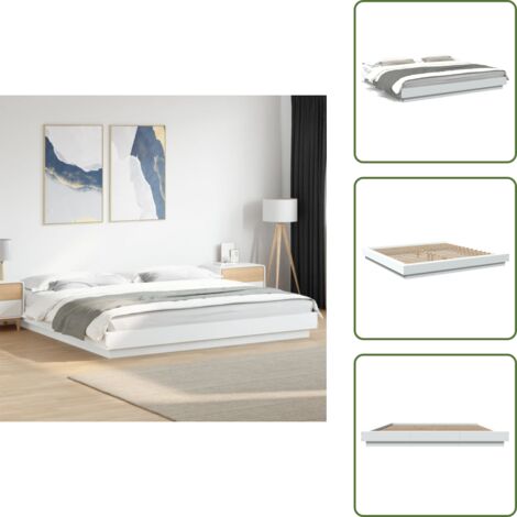 Letto con doghe - vidaXL Giroletto Bianco 180x200 cm in Legno Multistrato - Letto moderno