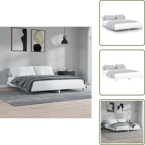Letto con doghe - vidaXL Giroletto Bianco Lucido 120x200 cm in Legno Multistrato - Letto in metallo