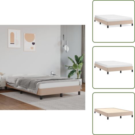 Letto con doghe - vidaXL Giroletto Cappuccino 120x200 cm in Similpelle - Letto in compensato