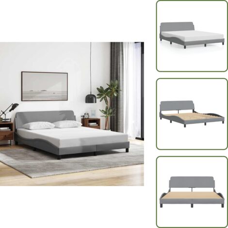 Letto con doghe - vidaXL Giroletto Dover Grigio Chiaro 160x200 cm Tessuto - Letto con supporto