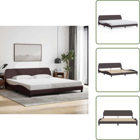 Letto con doghe - vidaXL Giroletto Dover Marrone Scuro 200x200 cm in Tessuto - Letto con gambe