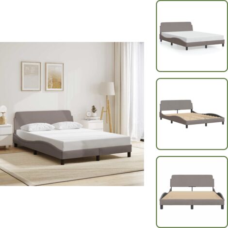 Letto con doghe - vidaXL Giroletto Dover Tortora 120x200 cm Tessuto - Letto con gambe
