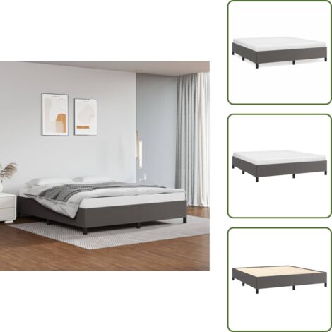 Letto con doghe - vidaXL Giroletto Grigio 180x200 cm in Similpelle - Letto in compensato