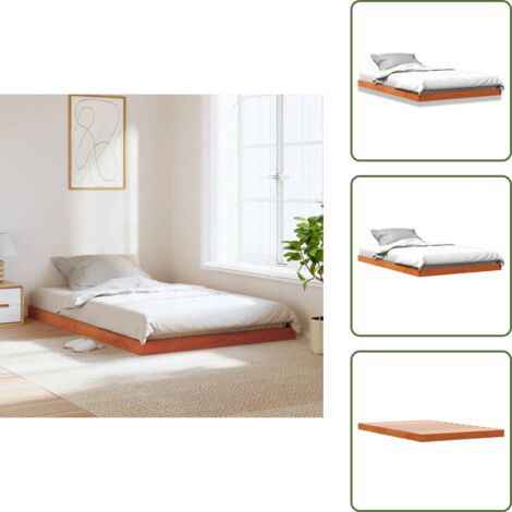 Letto con doghe - vidaXL Giroletto Marrone Cera 120x190 cm in Legno Massello di Pino - Letto marrone