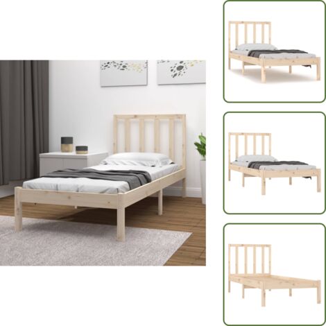 Letto con doghe - vidaXL Giroletto senza Materasso 75x190 cm in Legno Massello di Pino - Letto in pino
