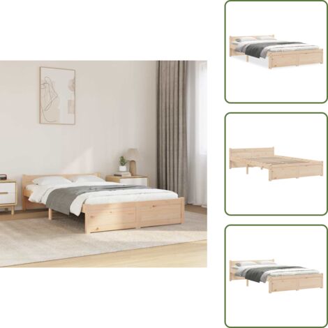 Letto con doghe - vidaXL Giroletto senza Materasso Ambrato in Legno Massello 120x200 cm - Letto in compensato