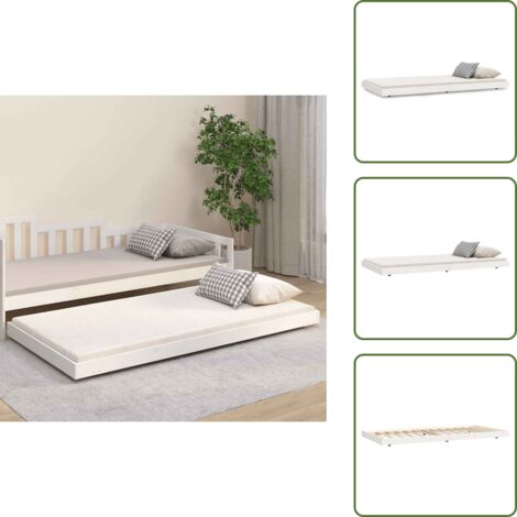Letto con doghe - vidaXL Giroletto senza Materasso Bianco 100x200 cm Legno Massello Pino - Letto con telaio