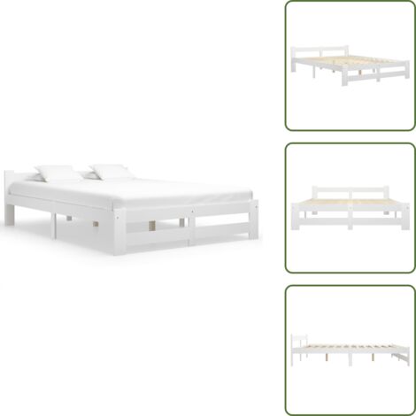 Letto con doghe - vidaXL Giroletto senza Materasso Bianco 140x200 cm in Legno di Pino - Letto in compensato