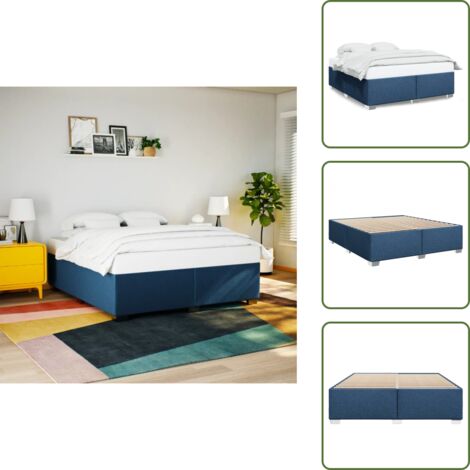 Letto con doghe - vidaXL Giroletto senza Materasso Blu 200x200 cm in Tessuto - Letto in legno