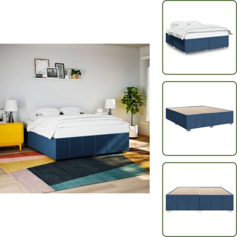 Letto con doghe - vidaXL Giroletto senza Materasso Blu 200x200 cm in Tessuto - Letto in legno