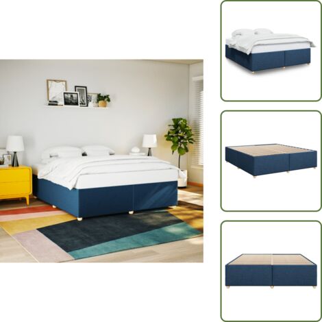 Letto con doghe - vidaXL Giroletto senza Materasso Blu 200x200 cm in Tessuto - Letto in legno