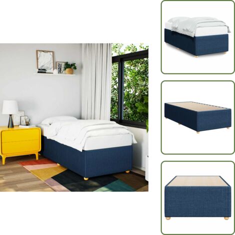 Letto con doghe - vidaXL Giroletto senza Materasso Blu 80x200 cm in Tessuto - Letto in legno