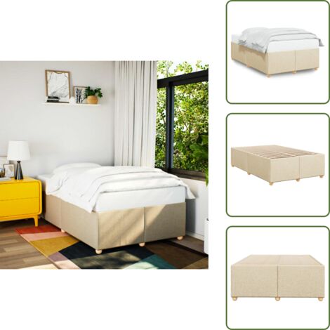 Letto con doghe - vidaXL Giroletto senza Materasso Crema 120x190cm in Tessuto - Letto in tessuto