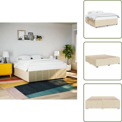 Letto con doghe - vidaXL Giroletto senza Materasso Crema 180x200 cm in Tessuto - Letto in tessuto