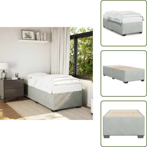 Letto con doghe - vidaXL Giroletto senza Materasso Grigio Chiaro 100x200 cm Velluto - Letto in velluto