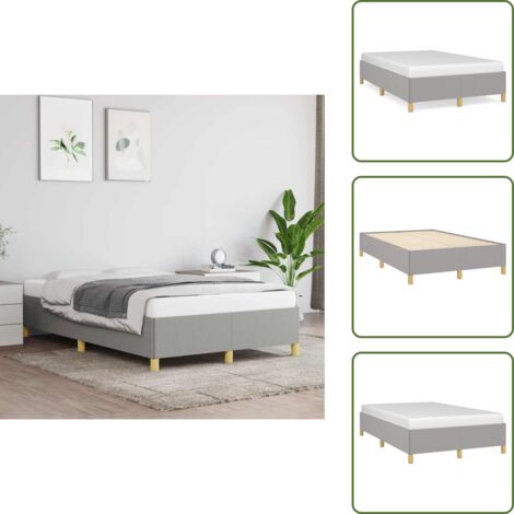 Letto con doghe - vidaXL Giroletto senza Materasso Grigio Chiaro 120x190 cm in Tessuto - Letto in compensato