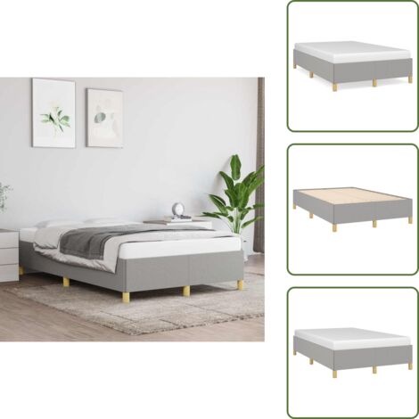 Letto con doghe - vidaXL Giroletto senza Materasso Grigio Chiaro 120x190 cm in Tessuto - Letto in compensato