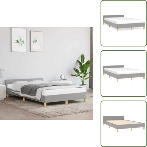 Letto con doghe - vidaXL Giroletto senza Materasso Grigio Chiaro 120x200 cm Tessuto - Letto con gambe