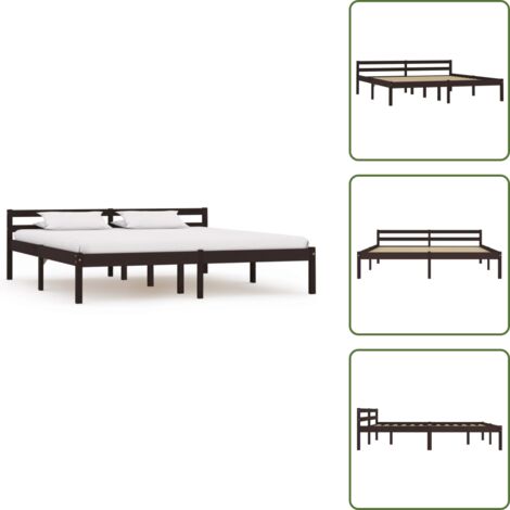 Letto con doghe - vidaXL Giroletto senza Materasso Marrone Scuro 160x200 cm Legno Pino - Letto con telaio
