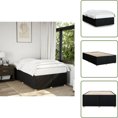 Letto con doghe - vidaXL Giroletto senza Materasso Nero 120x190 cm in Tessuto - Letto con piedi in legno