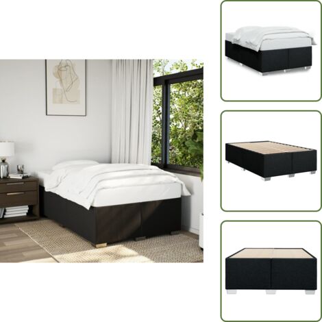 Letto con doghe - vidaXL Giroletto senza Materasso Nero 120x190 cm in Tessuto - Letto con piedi in legno