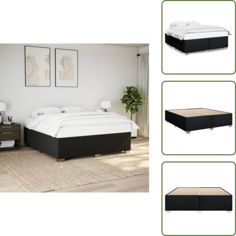 Letto con doghe - vidaXL Giroletto senza Materasso Nero 180x200 cm in Tessuto - Letto con piedi in legno