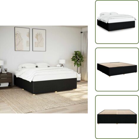 Letto con doghe - vidaXL Giroletto senza Materasso Nero 200x200 cm in Tessuto - Letto con piedi in legno