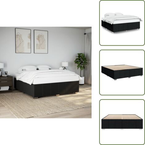 Letto con doghe - vidaXL Giroletto senza Materasso Nero 200x200 cm in Tessuto - Letto con piedi in legno
