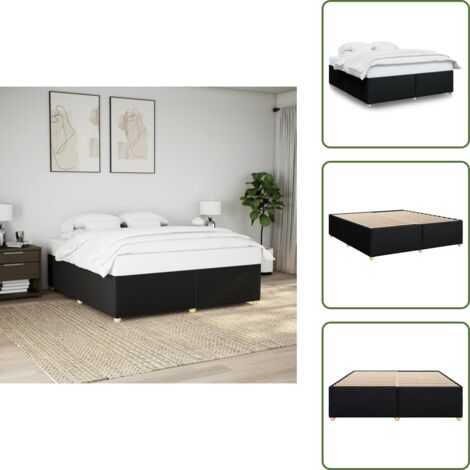 Letto con doghe - vidaXL Giroletto senza Materasso Nero 200x200 cm in Tessuto - Letto con piedi in legno