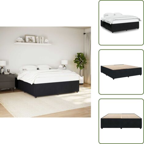 Letto con doghe - vidaXL Giroletto senza Materasso Nero 200x200 cm in Velluto - Letto con piedi