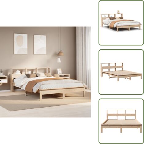Letto con doghe - vidaXL Letto senza Materasso 150x200 cm in Legno Massello di Pino - Letto in pino