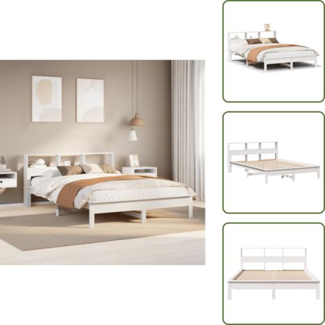 Letto con doghe - vidaXL Letto senza Materasso Bianco 140x190 cm Legno Massello di Pino - Letto in pino