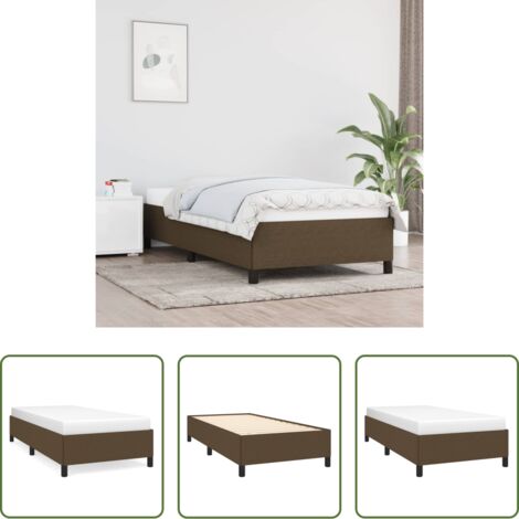 Letto con gambe -  Giroletto senza Materasso Marrone Scuro 90x190 cm Tessuto