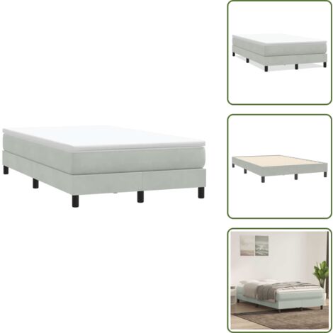 Letto con gambe stabili - vidaXL Giroletto Molle senza Materasso Grigio Chiaro 120x210cm Velluto - Materasso a molle
