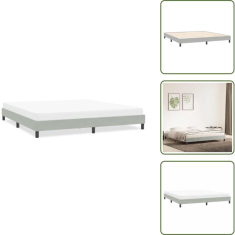 Letto con gambe stabili - vidaXL Giroletto senza Materasso Grigio Chiaro 200x220 cm Velluto - Letto in compensato